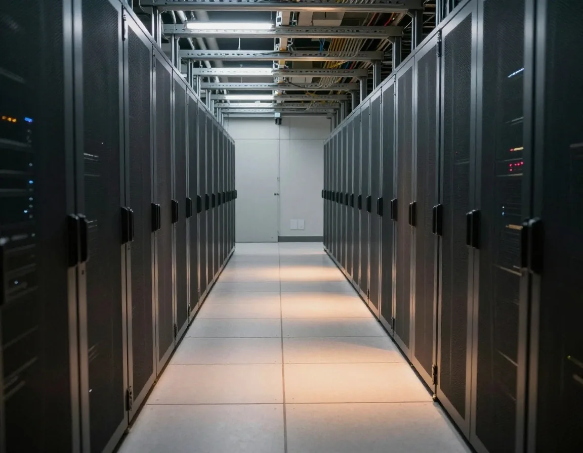 Server racks and issuance hardware in an operations hall